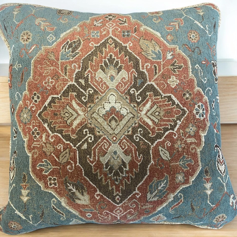 VTG Pair Of Custom Made  16” Down Fill THROW PILLOWS -Zippered Covers Quality - Image 1 of 4