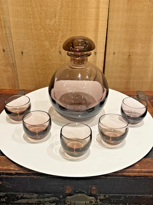 Al estilo de Moser Art Deco Rudulf Eschler Amatista Culbuto Decante Foto 1 de 3