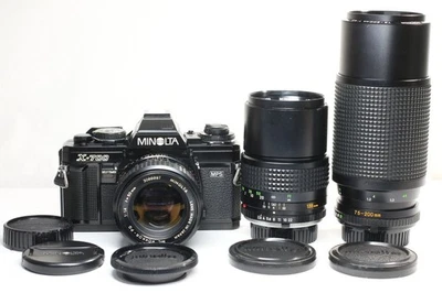 Minolta X-700 MPS + Rokkor-PG 50mm F/1.4 + PF 135mm F/2.8 + 75-200mm F/4.5 Lens - Image 1 of 4