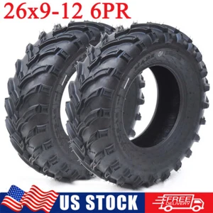2pcs 26x9-12 ATV UTV Tires 26x9x12 All Terrain 6 Ply Tubeless Off-Road Mud Tires - Picture 1 of 9