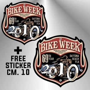 bike week motorrad auto sticker aufkleber sticker + 1 GRATIS STICKER CM. 10 - Bild 1 von 1