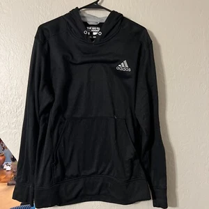 Adidas The Go To Hoodie SweatShirt Large climawarm Hooded Fleece Mens Black - Picture 1 of 6
