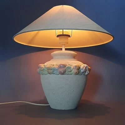 Bitossi Vintage Beige Table Lamp With Relief Fruit Ceramic Shade - Image 1 of 4