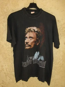 T-shirt JOHNNY HALLYDAY L'INSTINCT vintage 2003 coton noir L / XL - Picture 1 of 6