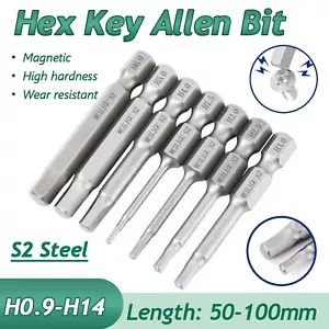Hex Key Allen Bit Set Quick Change Connect Impact Driver Power Drill H0.9 - H14 - Picture 1 of 33