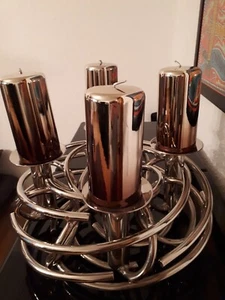 Fink Kerzenleuchter CORONA, Ø ca. 40 cm inkl 4 steel caps + Kerzen - Bild 1 von 7