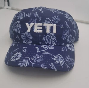 Genuine YETI Blue Navy Intl Hawaii Beach Floral HAT Adult Cap Brand New Tagged - Picture 1 of 4