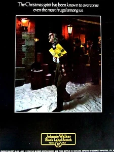 Anuncio impreso original negro Johnnie Walker The Christmas Scrooge Vintage 1976 8,5x11 - Imagen 1 de 6