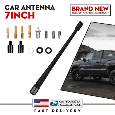 7" Premium Black Rubber AMFM Antenna Mast Replace for: 1988-1999 Chevrolet C1500 - Image 1 of 4