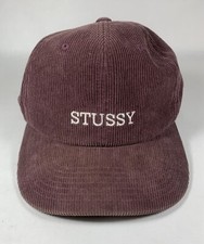 STUSSY HAT CAP SNAPBACK CORDUROY PLUM PURPLE COTTON