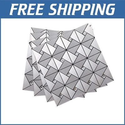 Juego de azulejos de mosaico de cromo cepillado de 10 hojas para fondos modernos de cocina y baño Foto 1 de 4