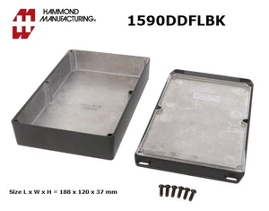 Hammond 1590DDFLBK, contenitore NERO alluminio pressofuso, IP54 - Foto 1 di 1