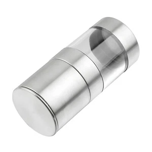 Sel et Poivre Broyeur Set Acier Inoxydable Verre Transparent Shaker Outil Manuel - Imagen 1 de 9