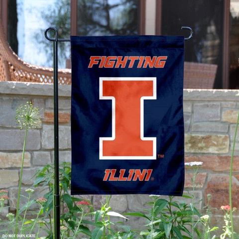 Illinois Fighting Illini New Logo Garden Flag and Yard Banner Cover