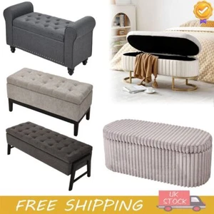 Ottoman Storage Box Pouffe Seat Stool Home Chair Foot stool Bench Collection New - Picture 1 of 81