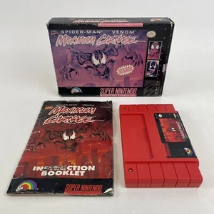 Maximum Carnage (Super Nintendo SNES) Complete CIB RED Authentic Spiderman Venom - Picture 1 of 16