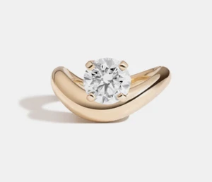 18k Rose Gold Solitaire Women's Ring Round Cut Lab Created Diamond 1.00 Ct - Picture 1 of 5