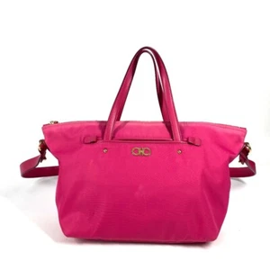 Salvatore Ferragamo Gancini logo 2WAY Tote Bag Shoulder Bag Crossbody Hand Bag - Picture 1 of 16