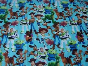 Toy Story Blue Cotton Fitted Cot Sheet Handmade - Picture 1 of 2