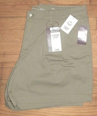 Shorts plissado Gloria Vanderbilt Generation GV tamanhos e cores sortidas novo com etiquetas - Imagem 1 de 4