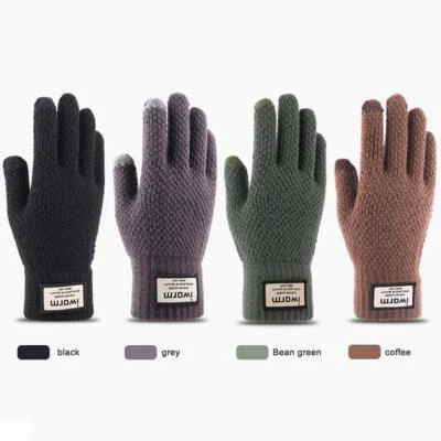 Elastic Winter Warm Touch Screen Knitted Gloves Man Autumn Mitten Accessory - Image 1 of 4