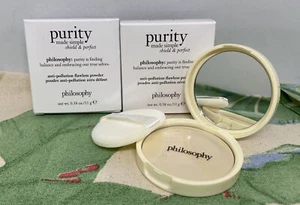 LOT OF 2 Philosophy Purity Made Simple Shield Perfect Flawless Powder .38 oz NIB - Picture 1 of 6