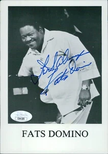 Fats Domino Piano Musician Signed 5x7 Cardstock Photo JSA Authenticated Creased - Picture 1 of 2