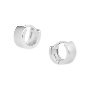 Plata Esterlina Lisa Pequeña 6.5mm Aro Pendientes Huggie 4.5mm Banda Unisex - Imagen 1 de 12