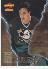 1996-97 Score Superstitions 13 1 Teemu Selanne Anaheim Mighty Ducks HOF