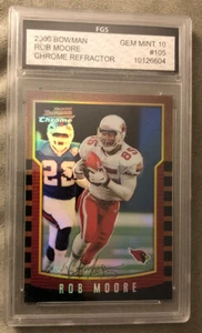 2000 Bowman Rob Moore Chrome Refractor #105 Cardinals Graded FGS 10 - Picture 1 of 2