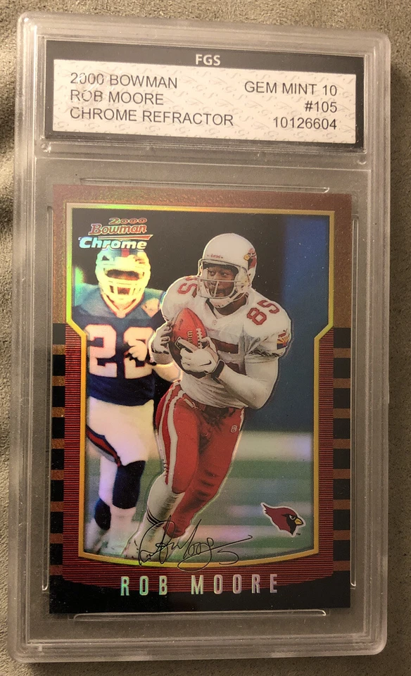 2000 Bowman Rob Moore Chrome Refractor #105 Cardinals Graded FGS 10 - Image 1 of 2