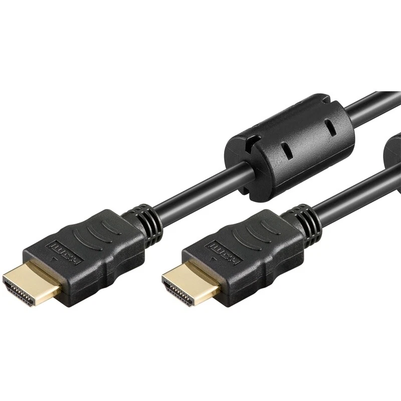 HDMI-Kabel High Speed Full-HD 1080p Beamer/TV mit Ethernet+2xFerrit 5m schwarz - Bild 1 von 1