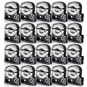 20PK Compatible with EPSON K-Sun 224BW 224BWPX 24mm Tape Black on White Label - Picture 1 of 8