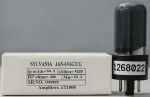 JAN 6V6GT\G Sylvania NOS Black coated glass Made USA Amplitrex tested #1268022 - Bild 1 von 7