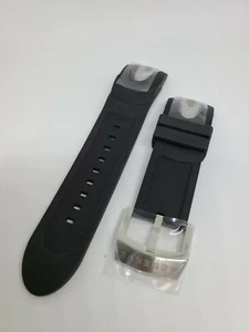 OEM Invicta Venom Black Rubber Strap Band with Stainless Steel Inserts - Picture 1 of 1