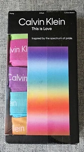 1 Pack of 5 CALVIN KLEIN MENS This is Love Cotton Stretch Thong GString Pride XL - Picture 1 of 15