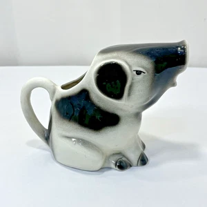 Jarra crema cerdo cerámica madera Tony Staffordshire Inglaterra jarra de leche vintage - Imagen 1 de 11