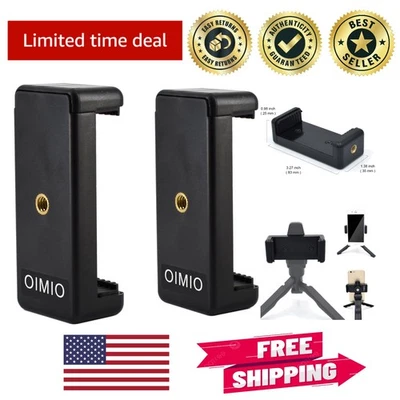 Clip de soporte de teléfono ajustable para trípodes - Perfecto para selfies, paquete de 2 Foto 1 de 4