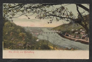 (BL) Deutschland Ein Grusz von Heidelberg Vintage UB Farbpostkarte - Bild 1 von 2