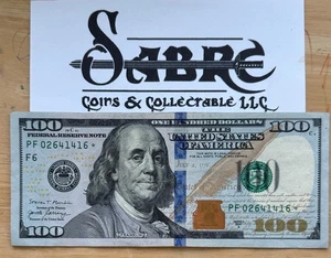 $100 bill (One Hundred Dollar Bill) - RARE STAR Note LOW PRINT - PF 02641416* - Picture 1 of 2