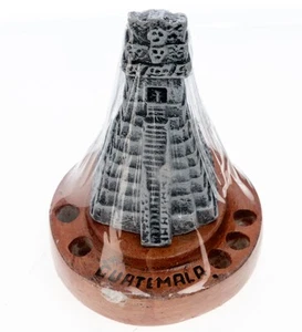 Guatemala Volkskunst Souvenir Miniatur Maya Tempel 5,5" in Schrumpffolie abgeplatzt - Bild 1 von 13