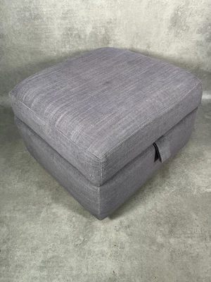 DFS Grey Fabric Storage Ottoman Footstool Pouffe Seat Box Modern Style Pouffe - Image 1 of 4