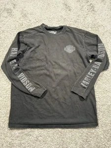 Harley Davidson Sweater Rubberized Crew Neck Long Sleeve Men’s XL Black - Picture 1 of 13