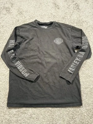 Harley Davidson свитер прорезиненный ворота длинным рукавом мужской XL черный - Изображение 1 из 4