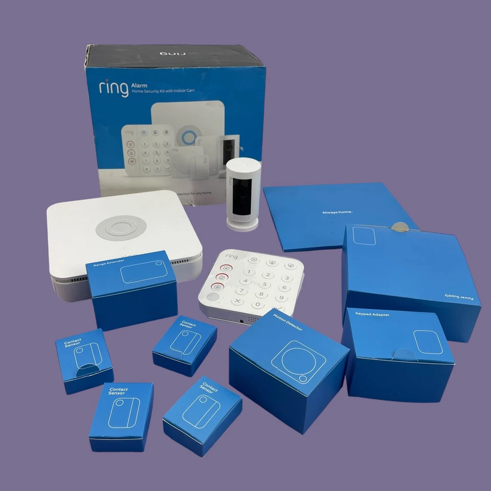 Ring Alarm Home Security Kit with Indoor Cam 8-piece Kit + Indoor Cam #U1521 - Image 1 of 4