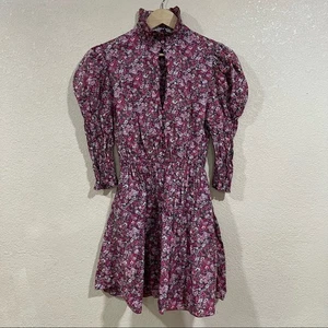 Philosophy di Lorenzo Serafini Red Floral Puff Shoulder Mini Dress - Picture 1 of 12