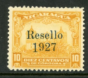 Nicaragua 1927 Cathedral Provisional 10¢ w/Black Ink MNH V321⭐ - Picture 1 of 6