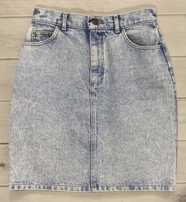 LEE 复古 80 年代蓝色酸洗牛仔牛仔及膝裙 11 复古 — 第 1/4 张图片