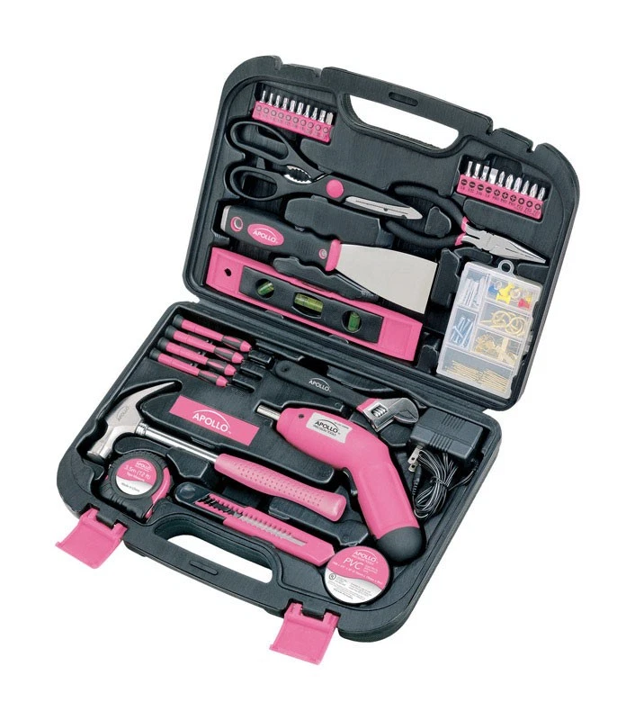 Apollo Tools DT0773N1 Black Case Lightweight Pink Household Tool Kit - Image 1 of 1