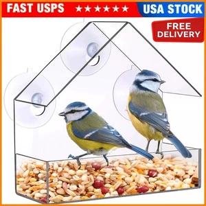 Window Feeders Bird Strong Suction Cups Wild Bird Feeder Bird Watching Stage Box - Picture 1 of 12